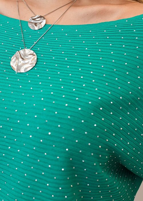 Blusa Aplicação Strass Loose