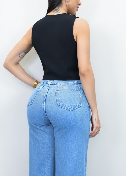 Cropped Colete Buttons Risk