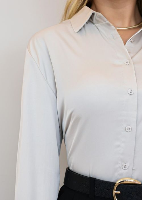 Camisa Social Acetinada Femme