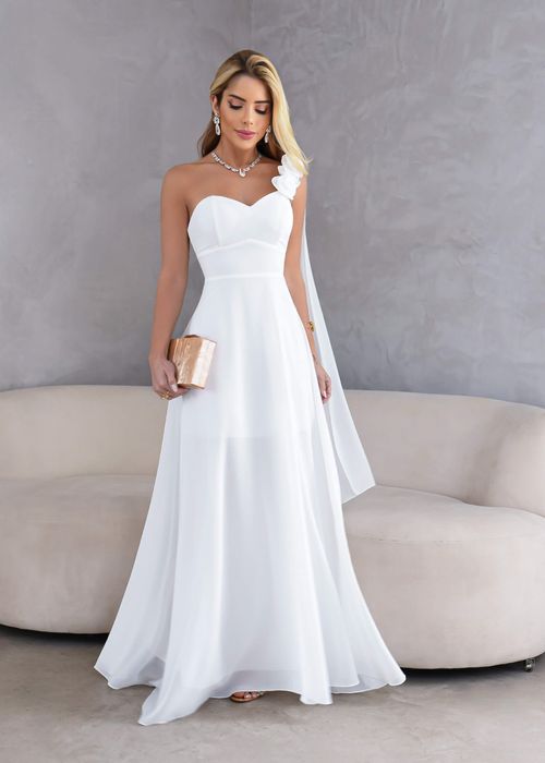 Vestido Longo Ombro Floral Liz