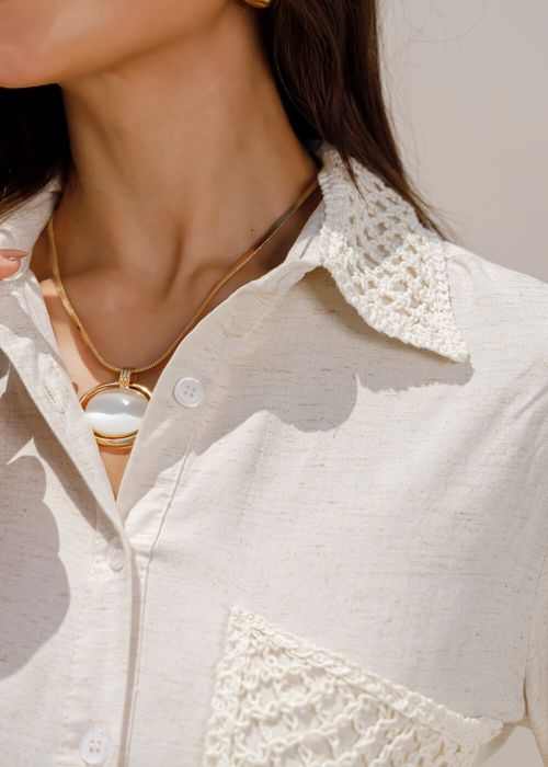 Camisa Linho Aplicação Artis