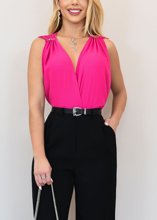 Body Decote Profundo Franzido Fluid