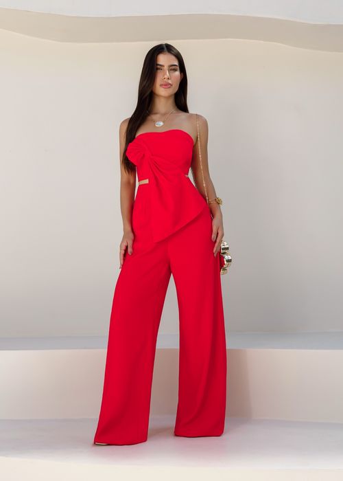 Conjunto Cropped Assimétrico c/ Calça Reta Alfaiataria