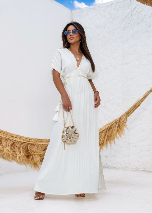Vestido Longo Fenda Loose
