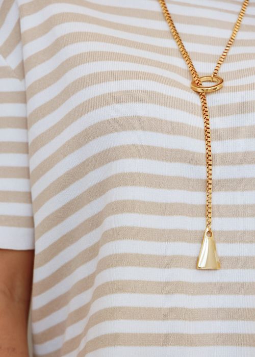 Cropped Oversized Listrado Tricot Modal