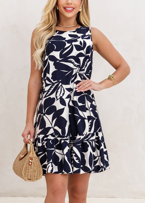Vestido Curto Shadow Flowers
