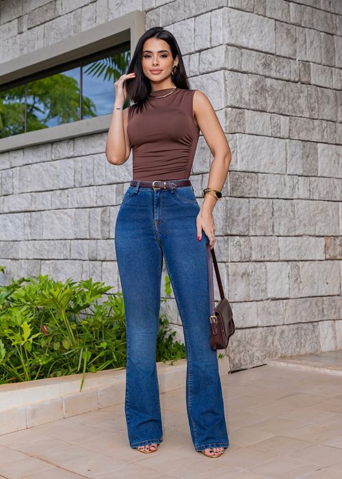 Calça Jeans Boot Cut Cintura Média