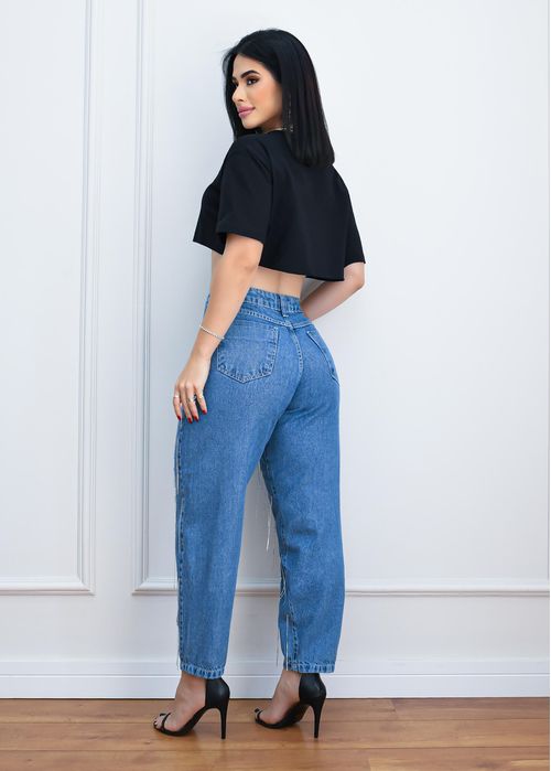 Calça Baggy Fios Strass