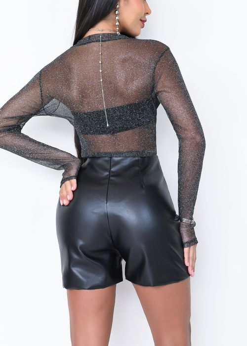 Shorts Cintura Alta Zip