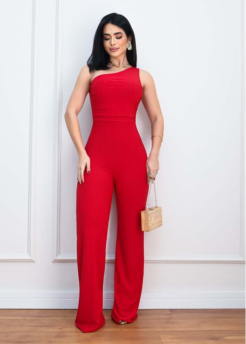 Macacão Longo Nula Manga Franzido Side