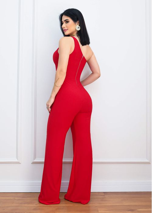 Macacão Longo Nula Manga Franzido Side