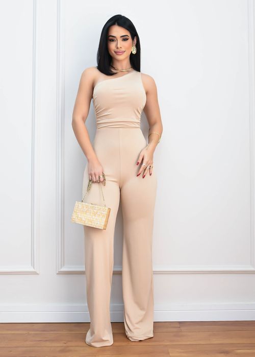 Macacão Longo Nula Manga Franzido Side