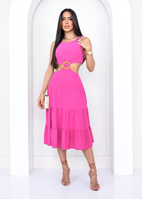 Vestido Midi Tiered Recorte Ring