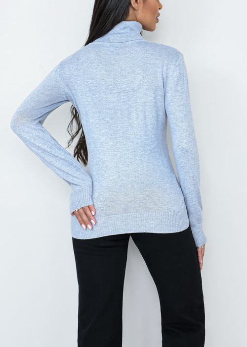 Suéter Tricot Gola Alta Punho Basic