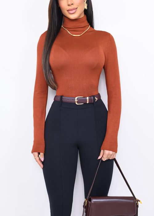 Suéter Tricot Gola Alta Basic