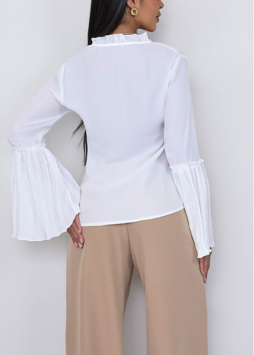 Blusa Lisianto Manga Longa Flare