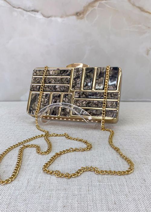 Clutch Party Stones Metallic/ Gold
