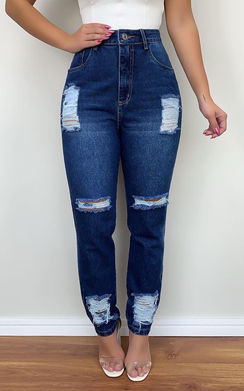 Calça Mom Jeans Destroyed