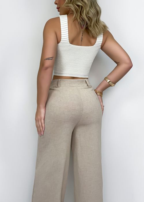Cropped Modal Alça Larga Nervuras