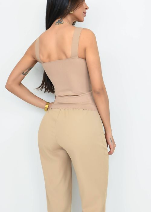 Blusa Alça Larga Canelada Basic