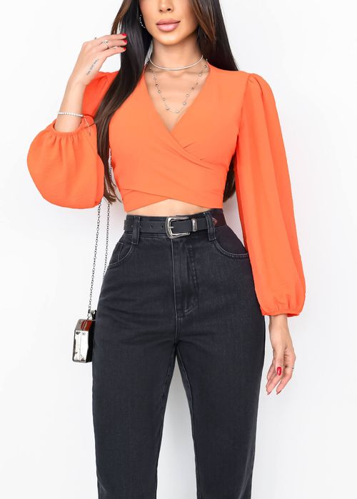 Cropped Maxi Manga Amarração Multiformas
