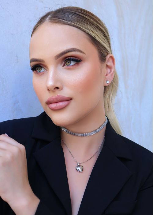 Duo Corrente c/ Choker Riviera e Pingente Coração