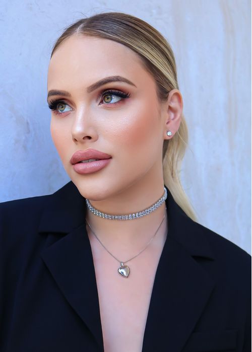 Duo Corrente c/ Choker Riviera e Pingente Coração