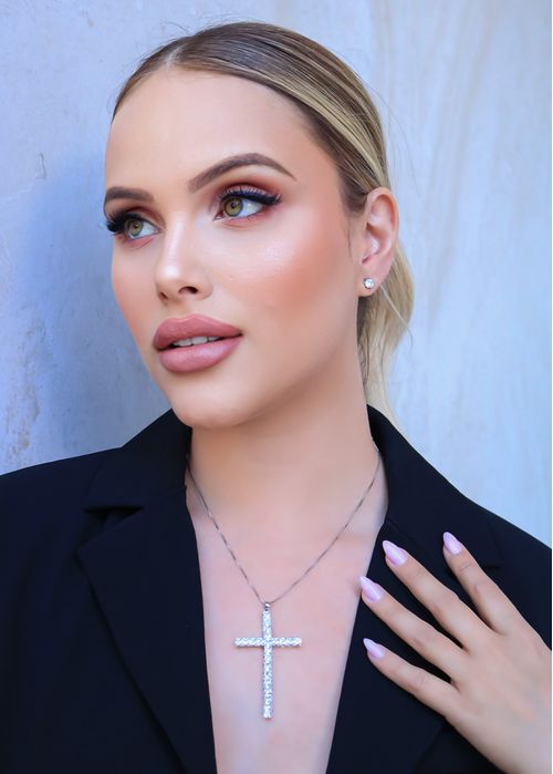 Colar Crucifixo Crystal