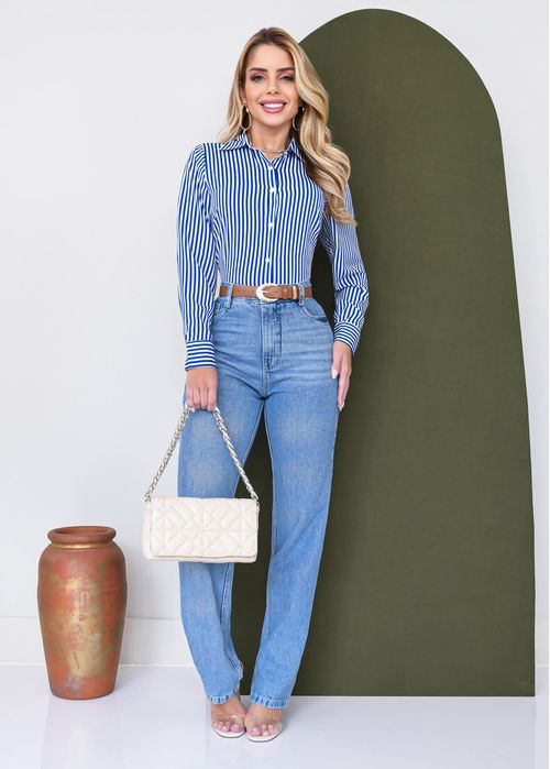Calça Jeans Reta c/ Puídos