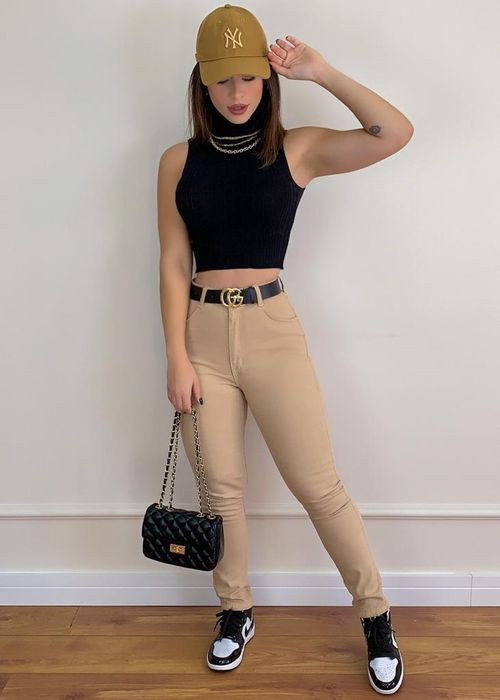 Calça Mom Sarja