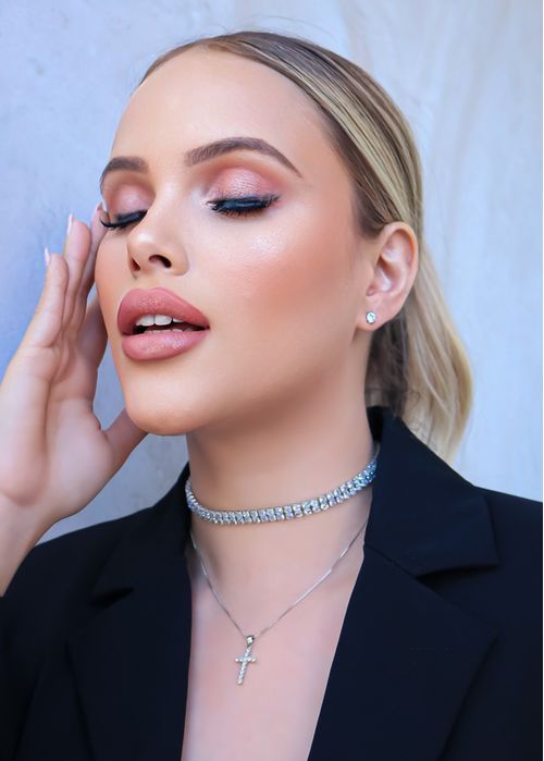 Duo Corrente c/ Choker Riviera e Pingente Cruz