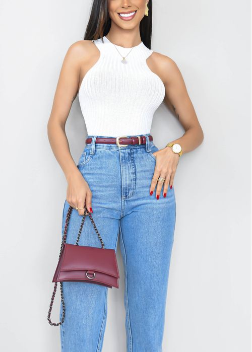 Blusa Regata Gola Alta Modal