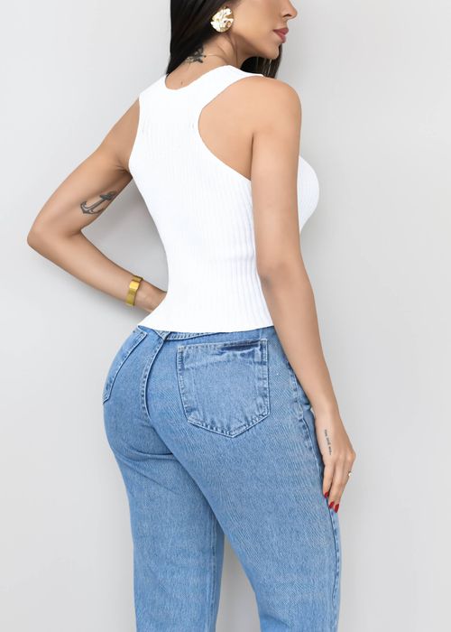Blusa Regata Gola Alta Modal