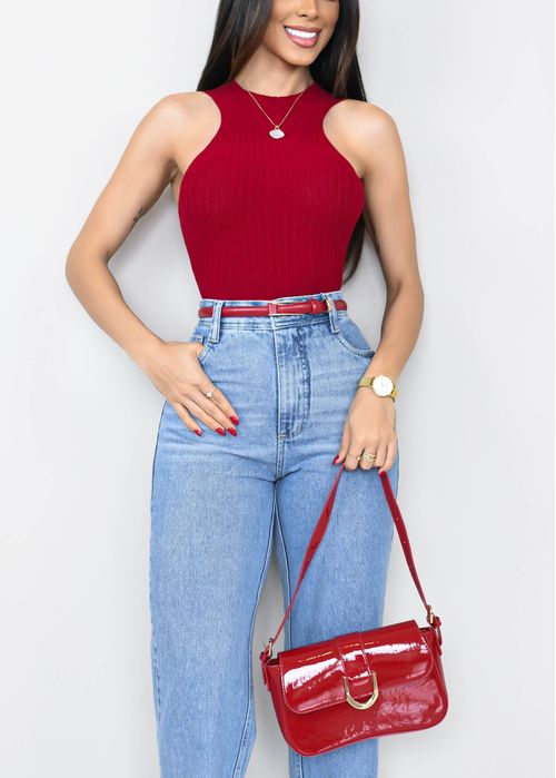 Blusa Regata Gola Alta Modal