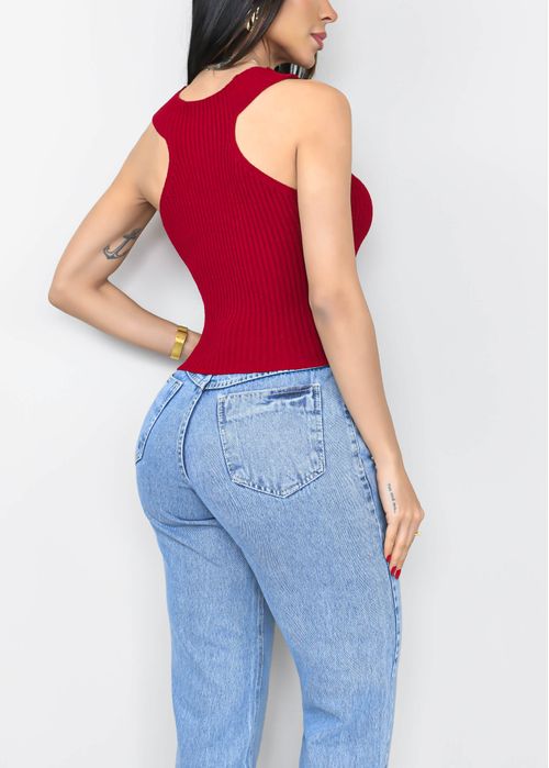 Blusa Regata Gola Alta Modal
