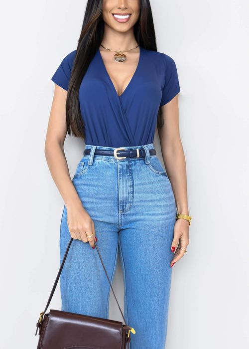 Body Manga Curta Transpassado