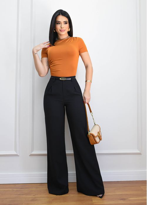 Calça Social Wide Leg Reta