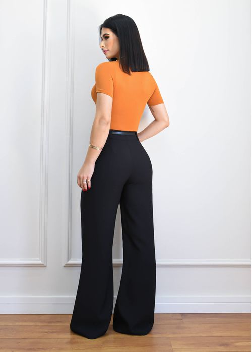 Calça Social Wide Leg Reta
