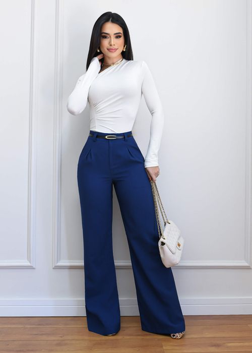 Calça Social Wide Leg Reta