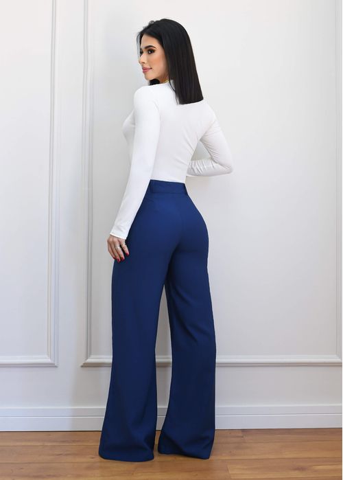 Calça Social Wide Leg Reta