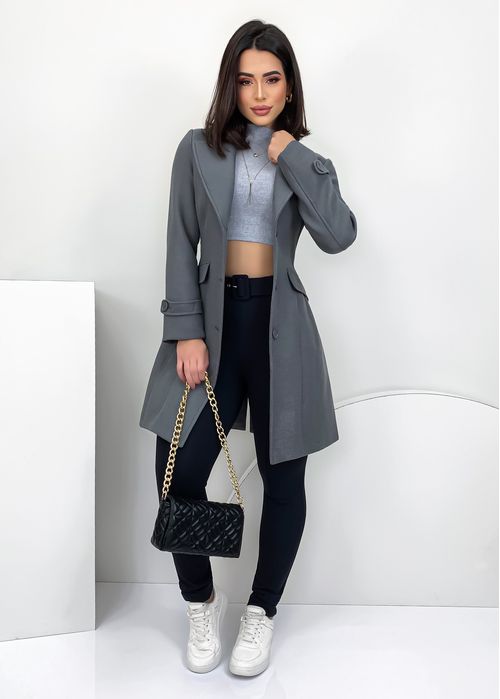 Casaco Trench Coat Botões Luxo