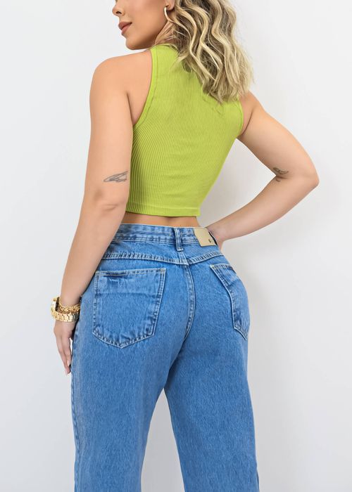 Cropped Alça Larga Canelado