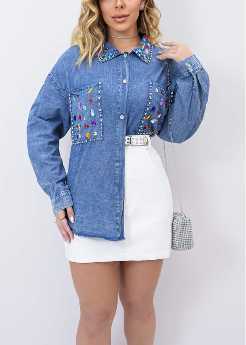 Camisa Jeans Confetti Oversized