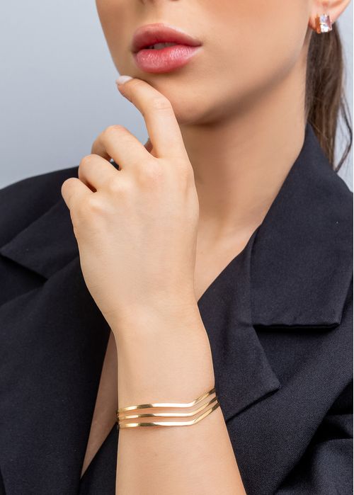 Bracelete Aro Triplo V Semijoia