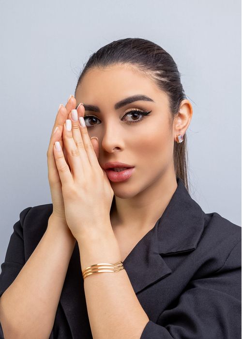 Bracelete Aro Triplo V Semijoia