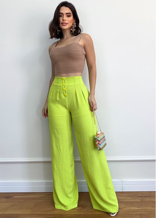 Calça Pantalona Alfaiataria c/ Botões