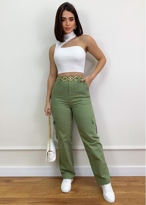 Calça Cargo Sarja Color
