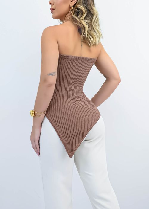 Blusa Strapless Assimétrica