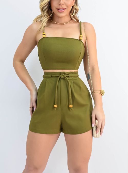 Cropped Cordão Linho