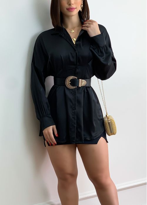 Camisa Acetinada Estruturada
